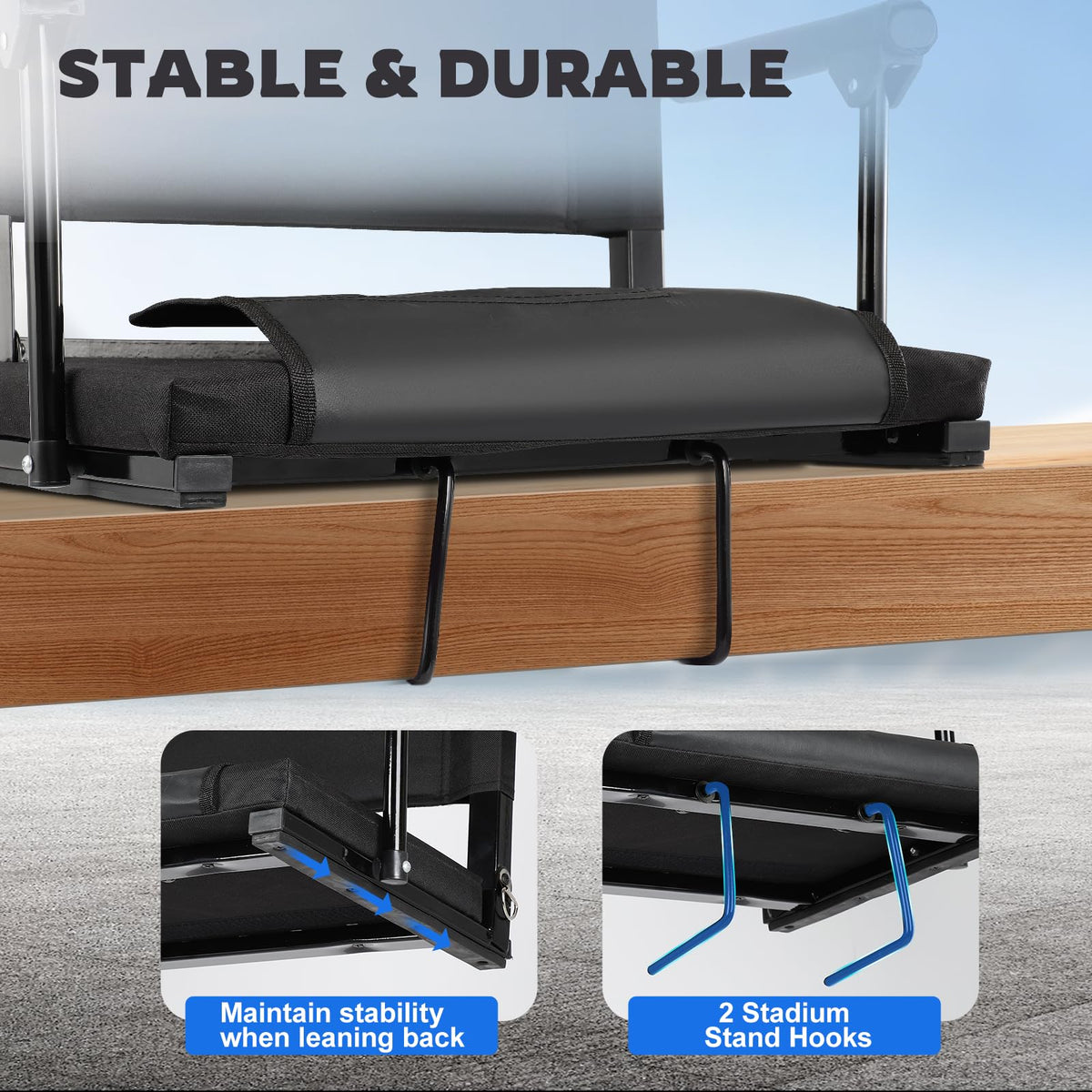 2 PCS Stadium Seats with Back Support R53950