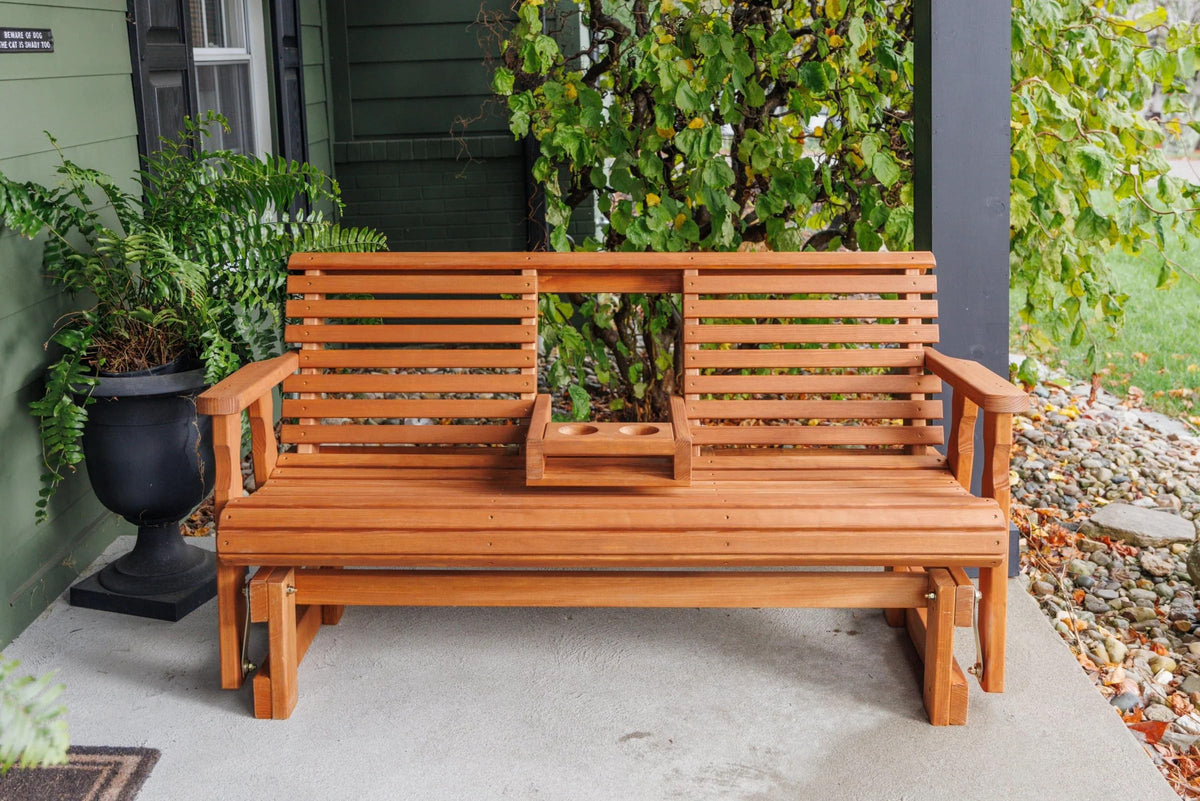 Heavy Duty Console Porch Glider with Cupholders E3854