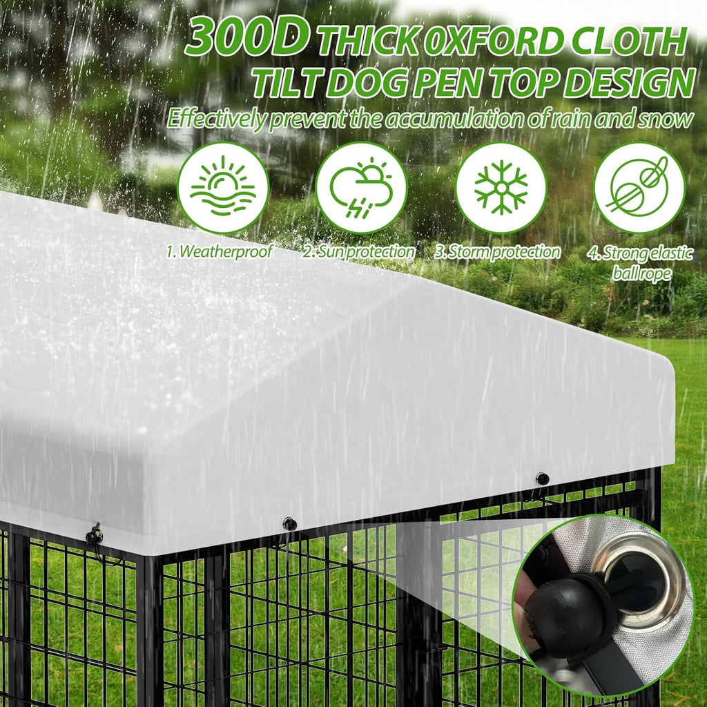 Heavy Duty Outdoor Dog Kennel with Rotating Bowls C343