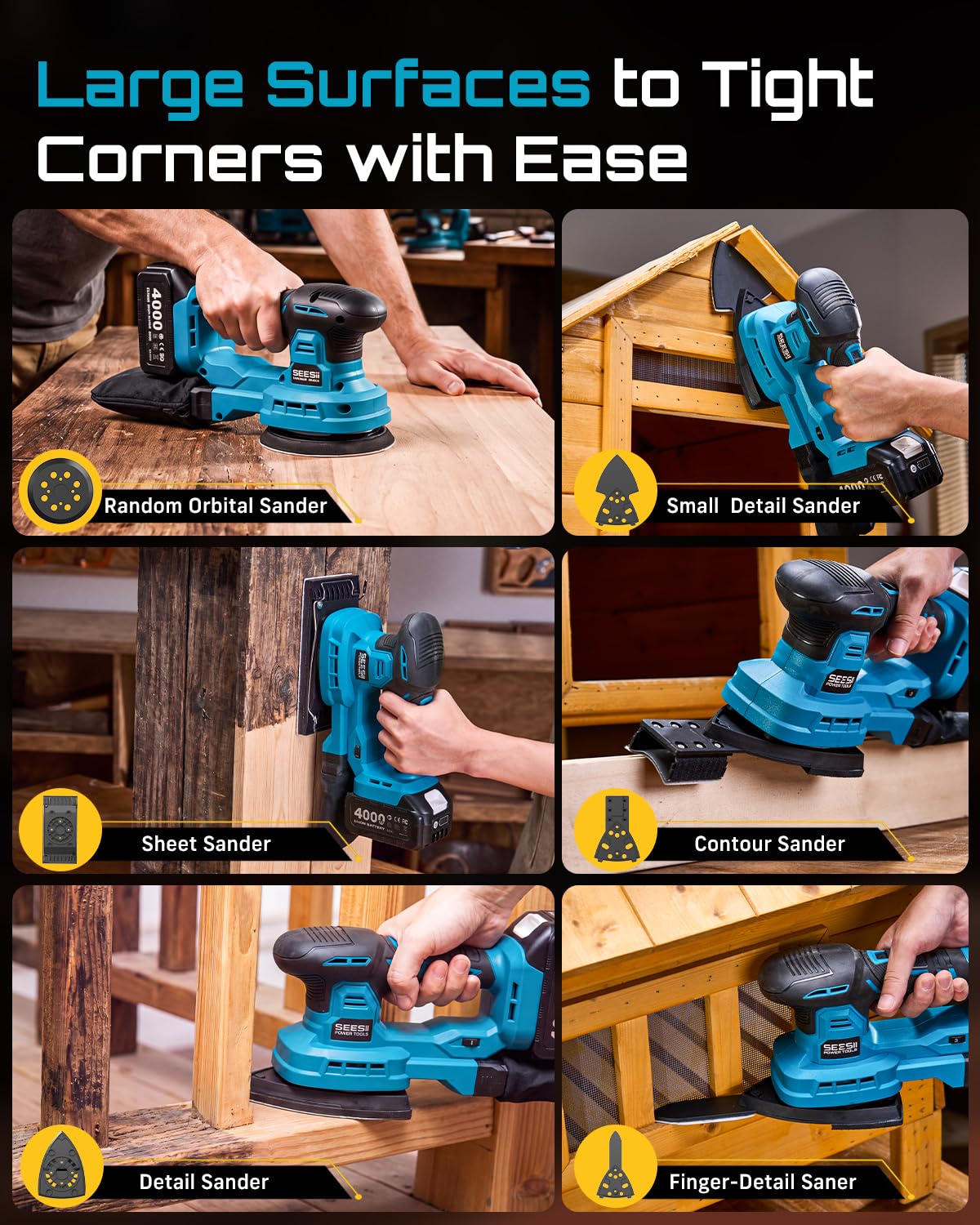 6 Speed Cordless Random Orbit Sander F21489