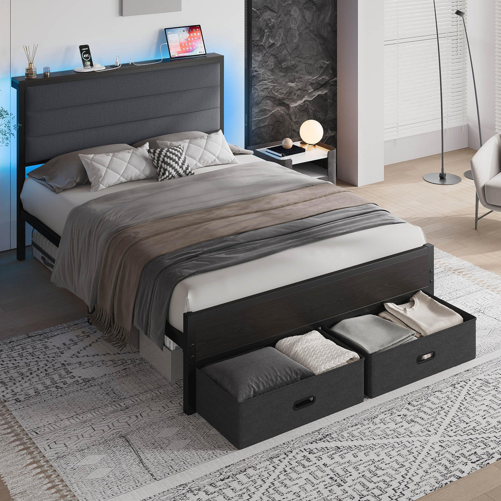 Full Size Bed Frame with 2 Storage Drawers Z3120