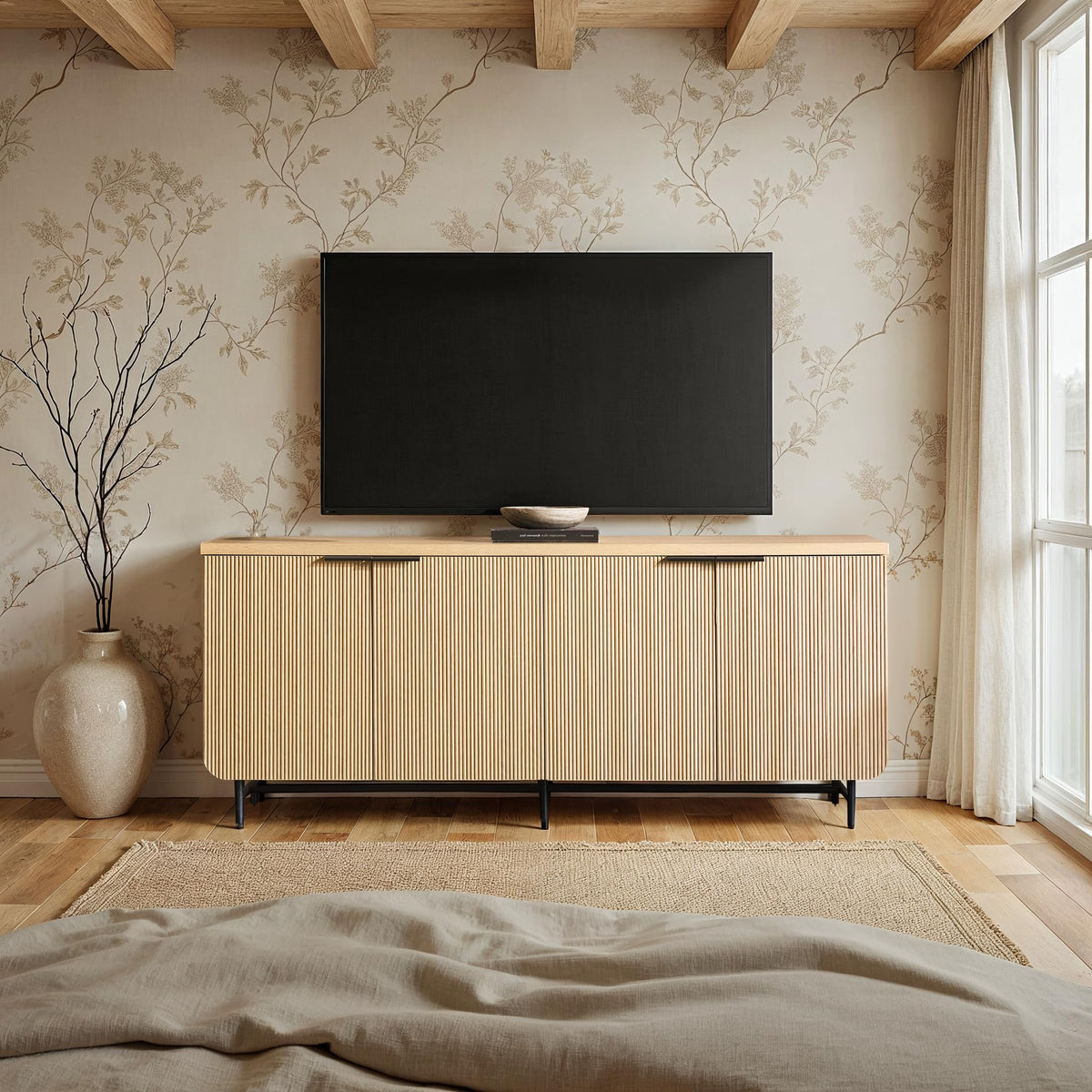 69 Inch Coastal Oak Sideboard Buffet Z9181