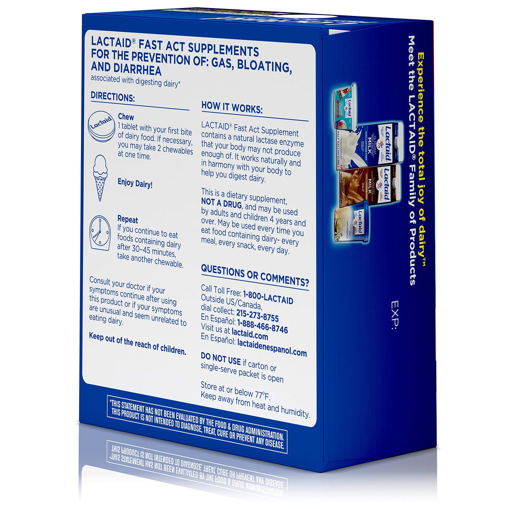 Lactose Intolerance Chewables with Lactase Enzymes, Vanilla Twist, 32 Pks of 1-ct N527456