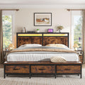 Queen Bed Frame with Ottoman & Charging Station R156669
