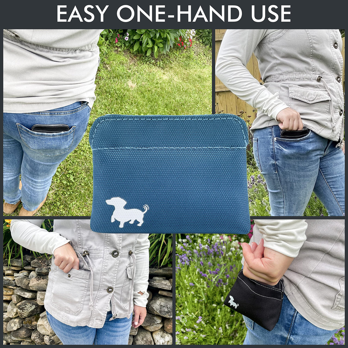 Turquoise Dog Treat Pouch with Magnetic Closure G8734